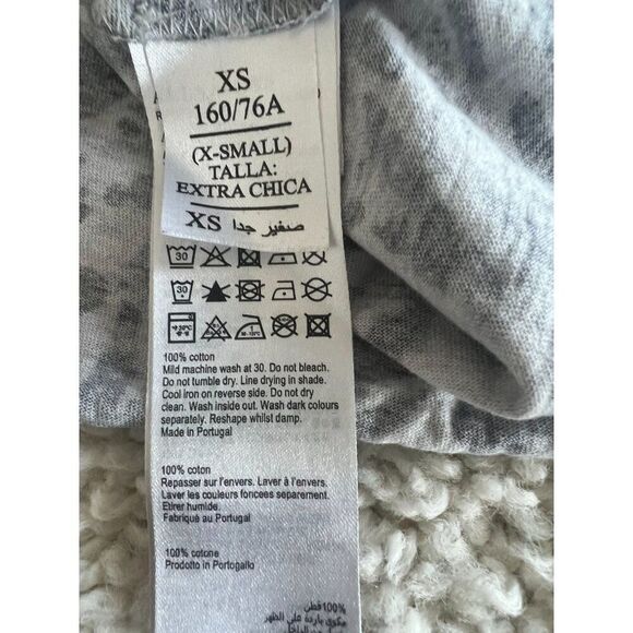 AllSaints Women Size XS Gray Black Leopard Print Cotton Ambient Kiana Tank Top - Picture 7 of 10